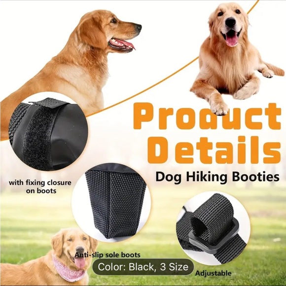 Waterproof Booties Dog Waterproof Booties in Black XL Adjustable NWOT Recovery!! - Picture 8 of 9
